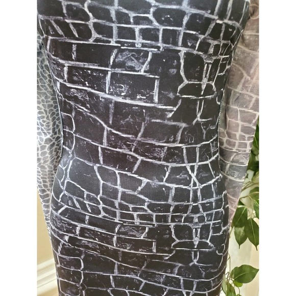 SHEIN Women's Black Cotton Mock Neck Long Sleeve Knee Length Dress Size Medium - Picture 4 of 10